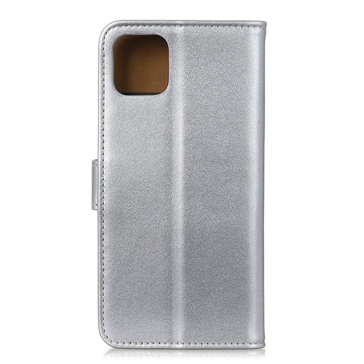 Wallet Stand Leather Mobile Phone Shell for iPhone 12 Max/Pro 6.1 inch - Silver-3