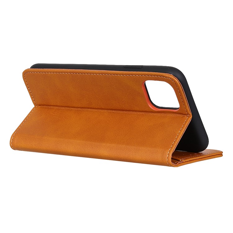 Auto-absorbed Split Leather Protection Case with Wallet for iPhone 12 Max/Pro 6.1 inch - Brown-4
