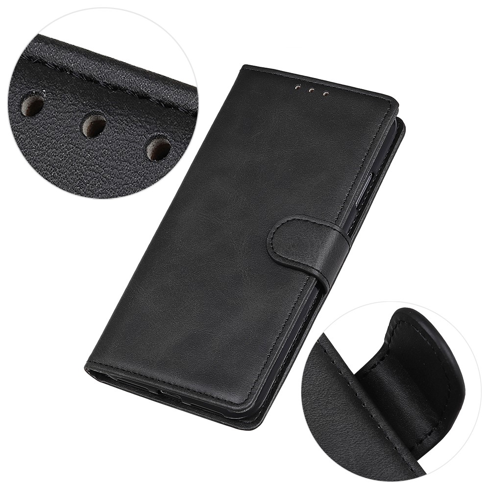 PU Leather Magnetic Wallet Stand Phone Shell for iPhone 12 Max/12 Pro 6.1 inch - Black-5