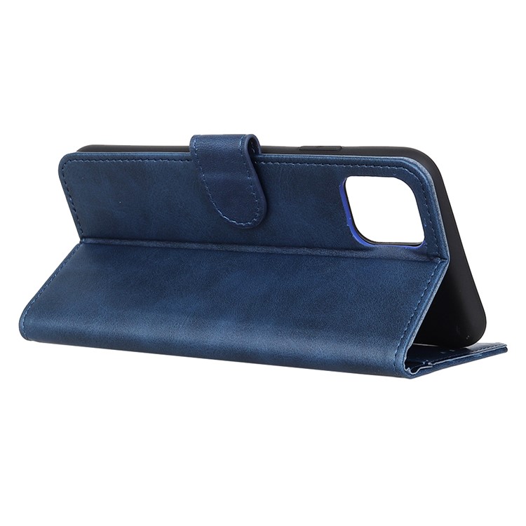 PU Leather Magnetic Wallet Stand Phone Shell for iPhone 12 Max/12 Pro 6.1 inch - Blue-3