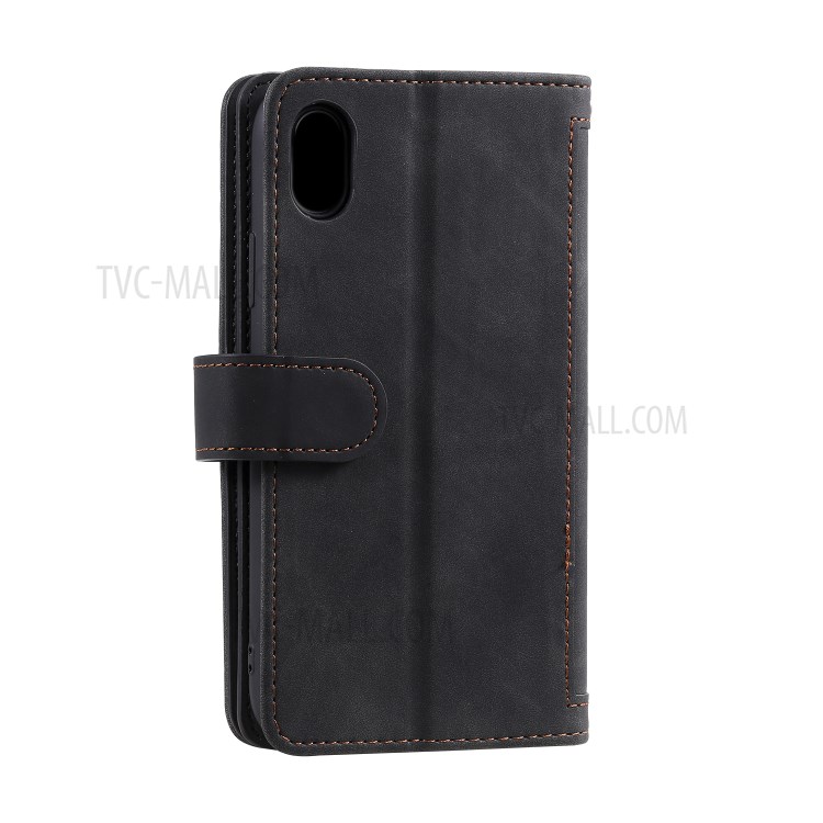 Zipper Pocket 9 Card Slots Leather Wallet Stand Phone Case for iPhone XR 6.1 inch - Black-11