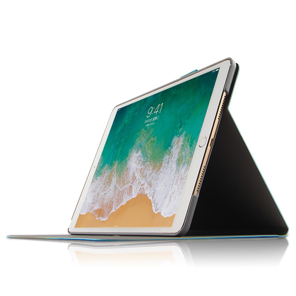 Imprint Deer and Quote PU Leather Stand Case for iPad Air 10.5 (2019) / Pro 10.5-inch (2017) - Blue-2