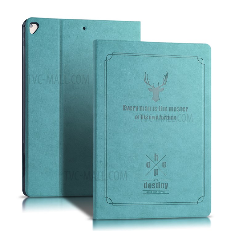 Ultra-thin Deer Pattern PU Leather + PC Tablet Protective Cover for iPad Pro 12.9-inch (2015)/iPad Pro 12.9 (2017) - Blue-1