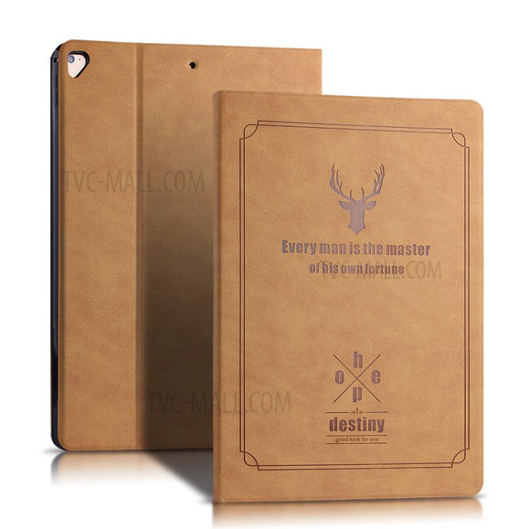 Ultra-thin Deer Pattern PU Leather + PC Tablet Protective Cover for iPad Pro 12.9-inch (2015)/iPad Pro 12.9 (2017) - Brown-1