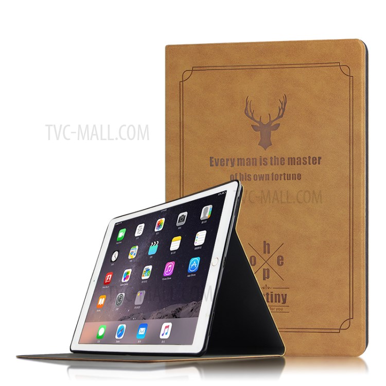 Ultra-thin Deer Pattern PU Leather + PC Tablet Protective Cover for iPad Pro 12.9-inch (2015)/iPad Pro 12.9 (2017) - Brown-7