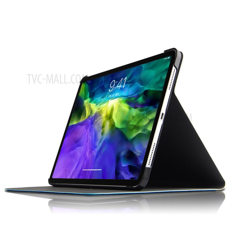 Imprint Deer and Quote PU Leather Stand Case Cover for iPad Pro 11-inch (2020) - Blue-2