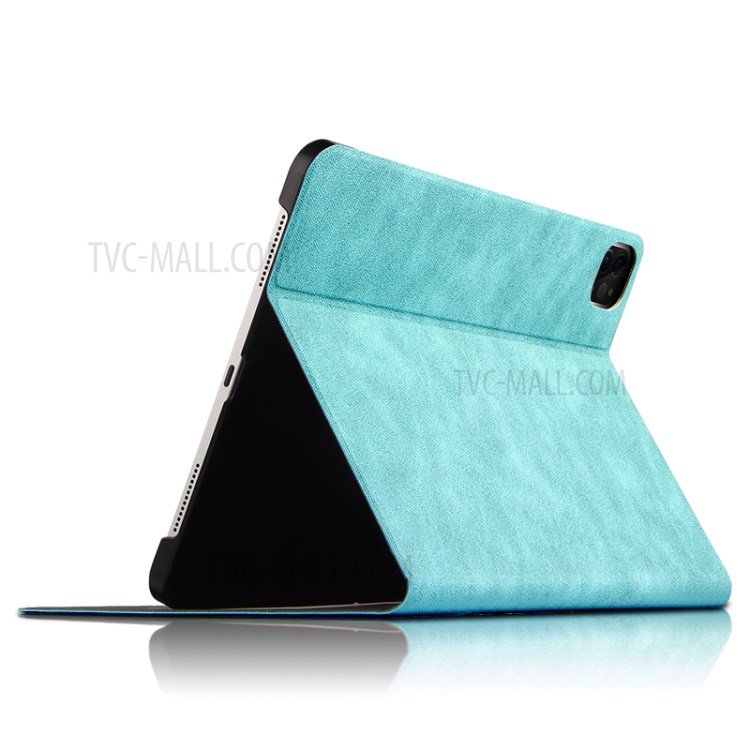 Imprint Deer and Quote PU Leather Stand Case Cover for iPad Pro 11-inch (2020) - Blue-3