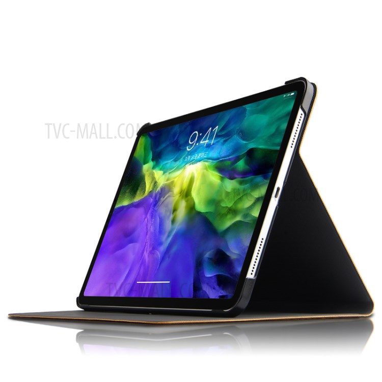 Imprint Deer and Quote PU Leather Stand Case Cover for iPad Pro 11-inch (2020) - Brown-3