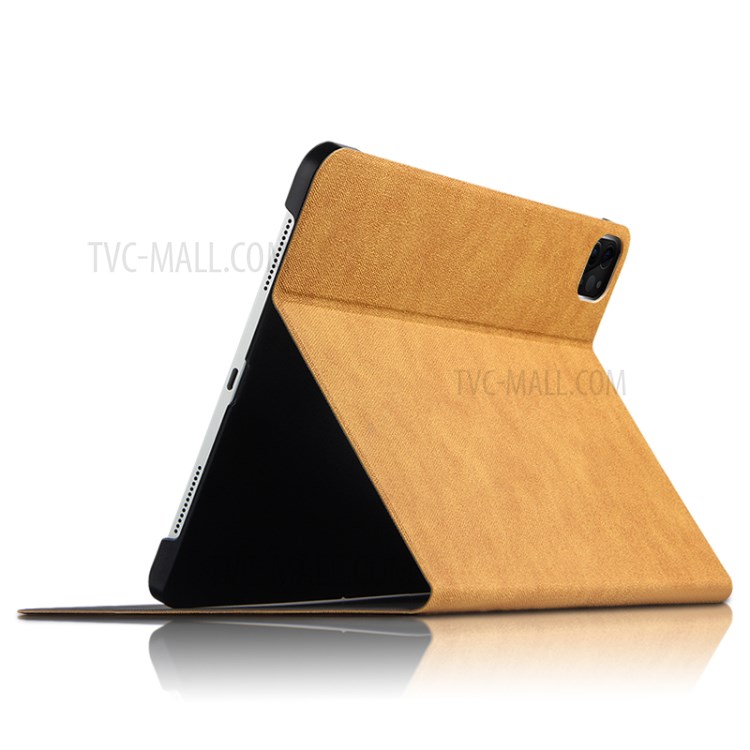 Imprint Deer and Quote PU Leather Stand Case Cover for iPad Pro 11-inch (2020) - Brown-4
