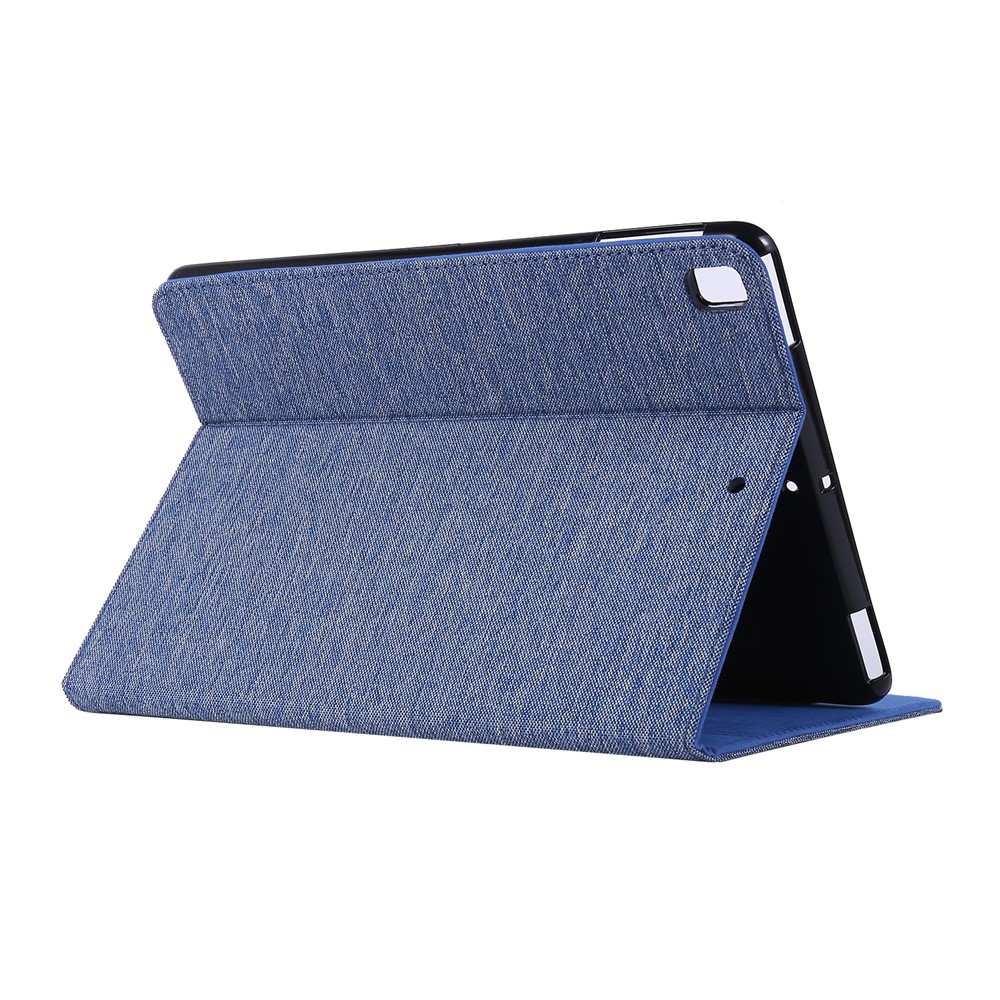 Cloth Texture Card Slots Stand Leather Protective Cover for iPad 9.7-inch (2018)/(2017) /iPad Air (2013)/Air 2 - Blue-3