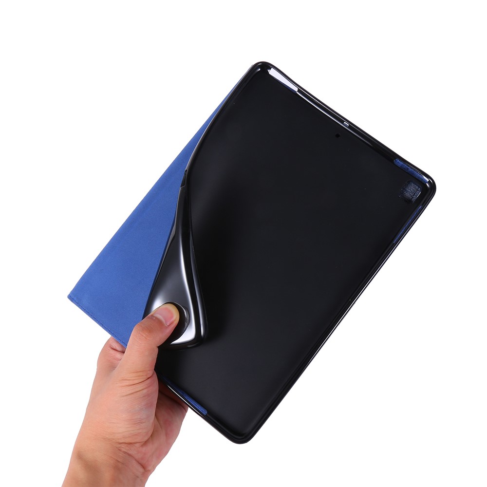 Cloth Texture Card Slots Stand Leather Protective Cover for iPad 9.7-inch (2018)/(2017) /iPad Air (2013)/Air 2 - Blue-4
