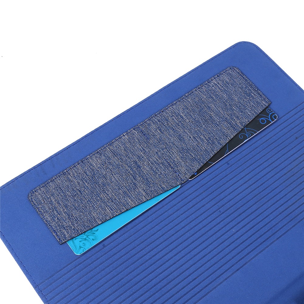 Cloth Texture Card Slots Stand Leather Protective Cover for iPad 9.7-inch (2018)/(2017) /iPad Air (2013)/Air 2 - Blue-5