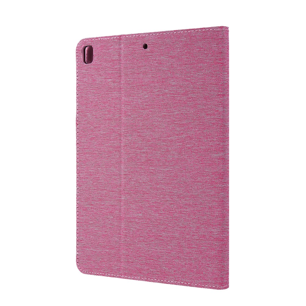 Cloth Texture Card Slots Stand Leather Protective Cover for iPad 9.7-inch (2018)/(2017) /iPad Air (2013)/Air 2 - Pink-4