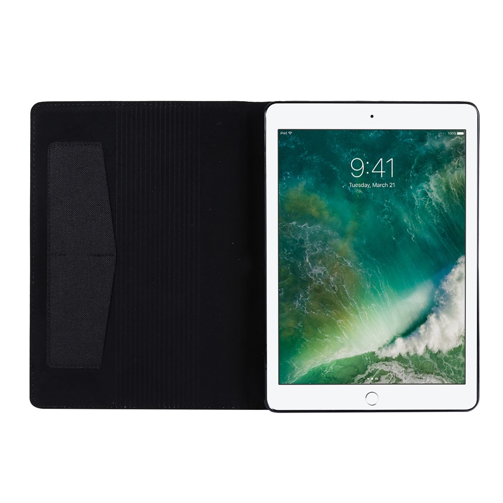 Cloth Texture Card Slots Stand Leather Flip Case for iPad 10.2 (2019) - Black-2