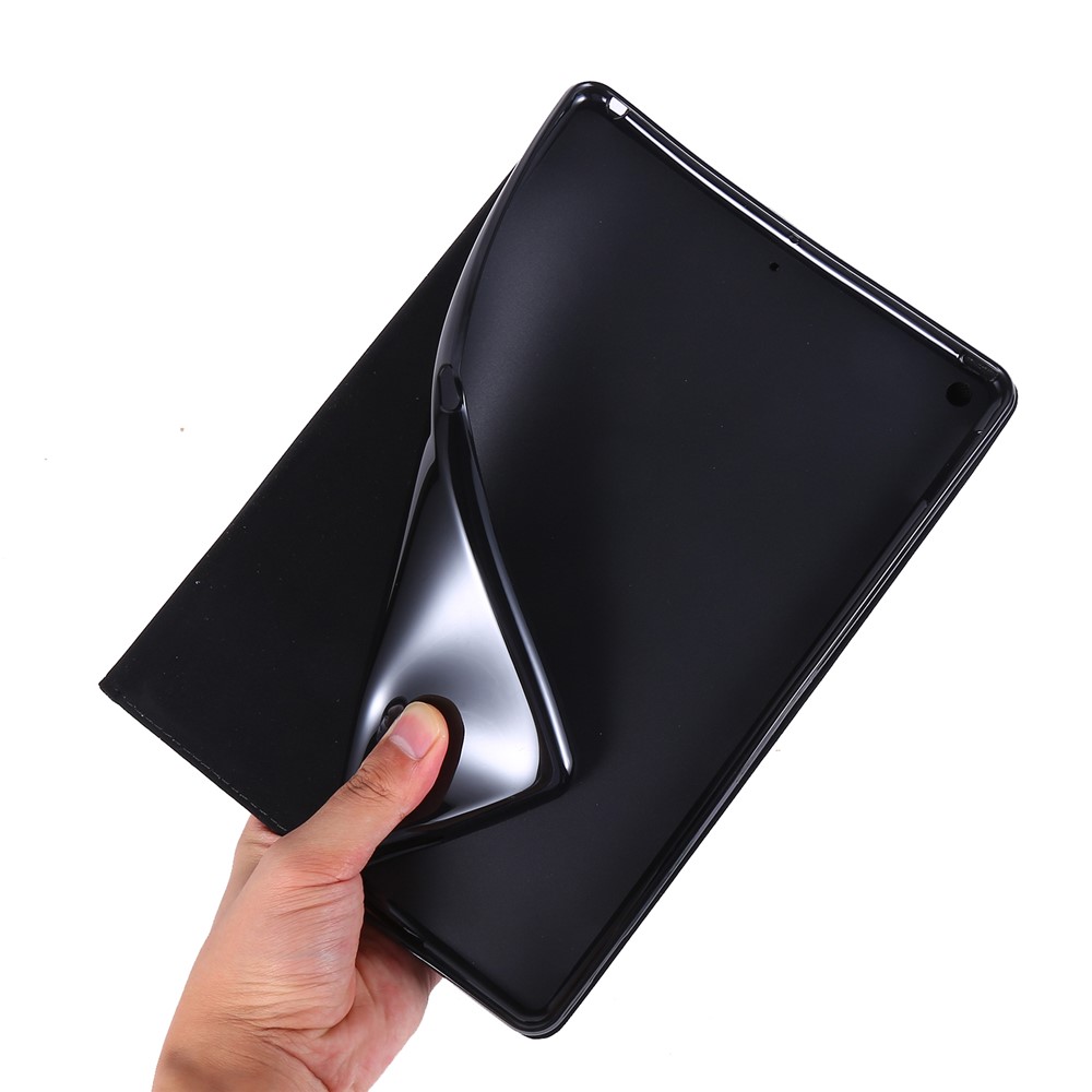 Emplacements Pour Cartes De Texture De Tissu Debout Cas Flip En Cuir Pour IPad 10.2 (2019) - Noir-8