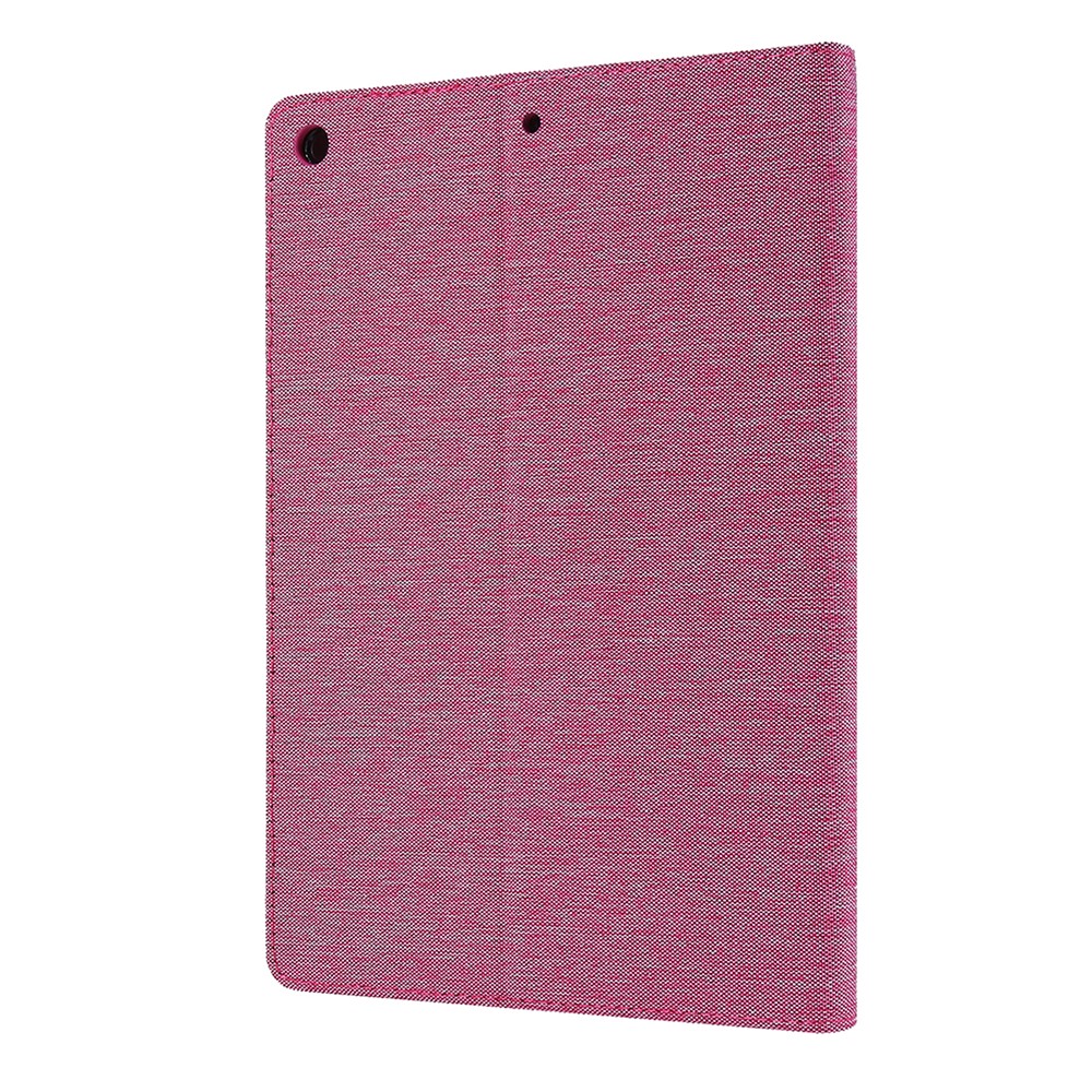 Slots De Cartão De Textura De Pano Suporte Capa De Aleta De Couro Para IPad 10.2 (2020) (2019) - Cor De Rosa