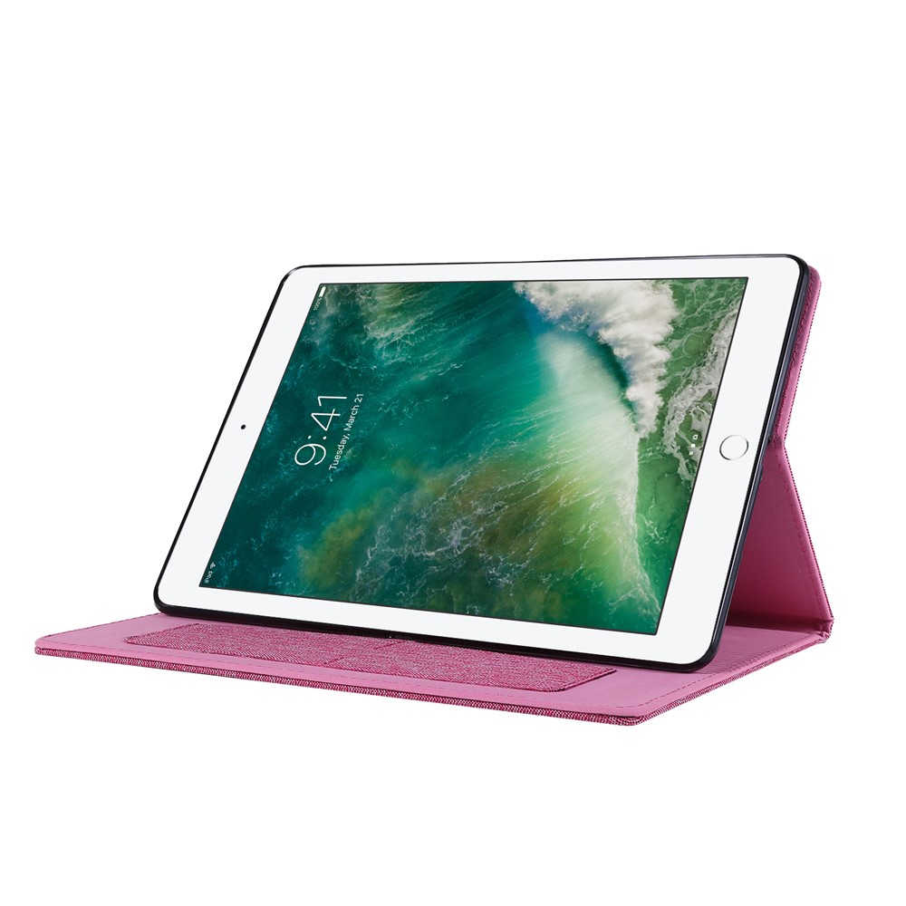 Cloth Texture Card Slots Stand Leather Flip Case for iPad 10.2 (2019) - Pink-5