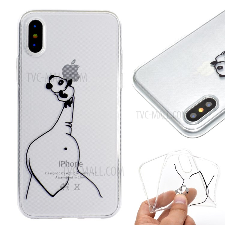 Creative Pattern Printing Clear TPU Phone Case for iPhone XS Max 6.5 inch - Elephant-1