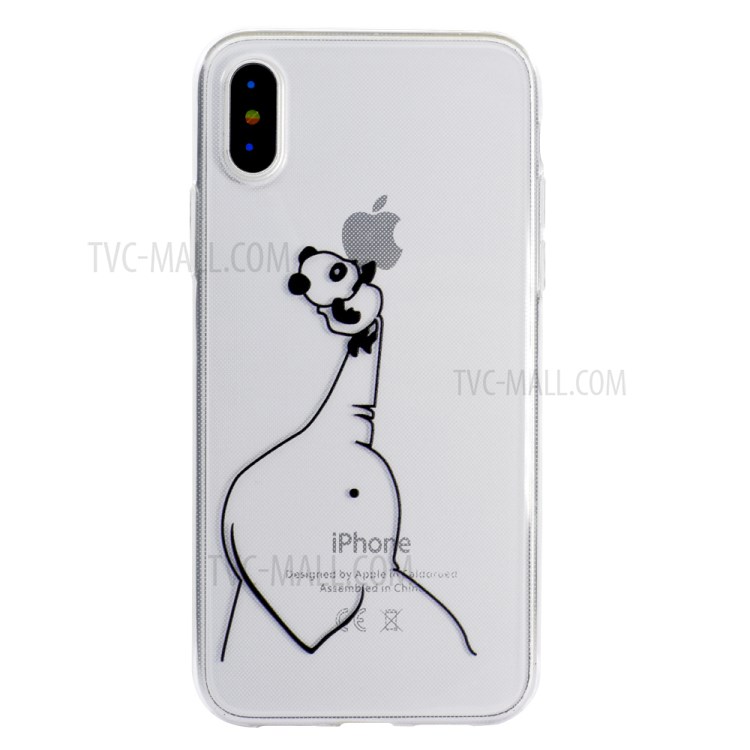 Creative Pattern Printing Clear TPU Phone Case for iPhone XS Max 6.5 inch - Elephant-2