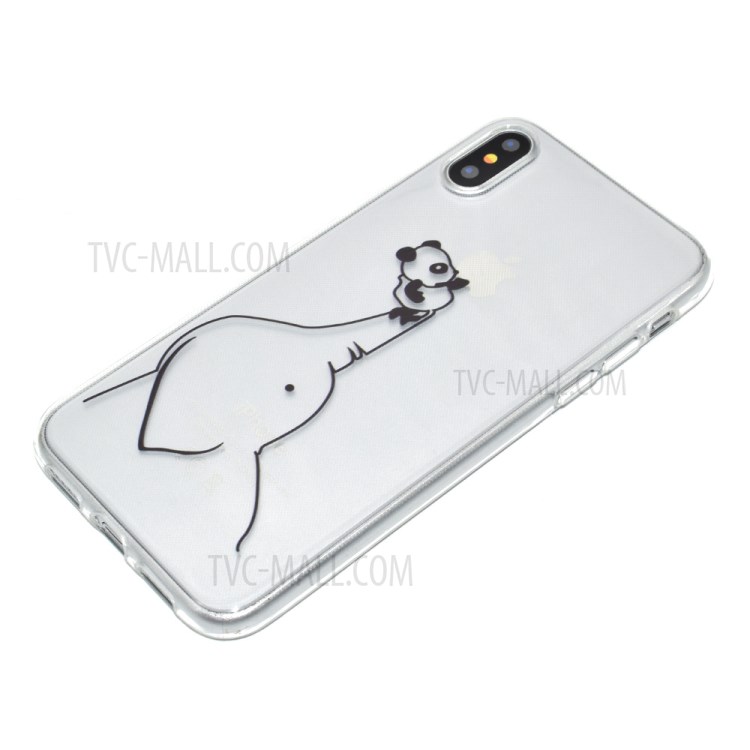 Creative Pattern Printing Clear TPU Phone Case for iPhone XS Max 6.5 inch - Elephant-3