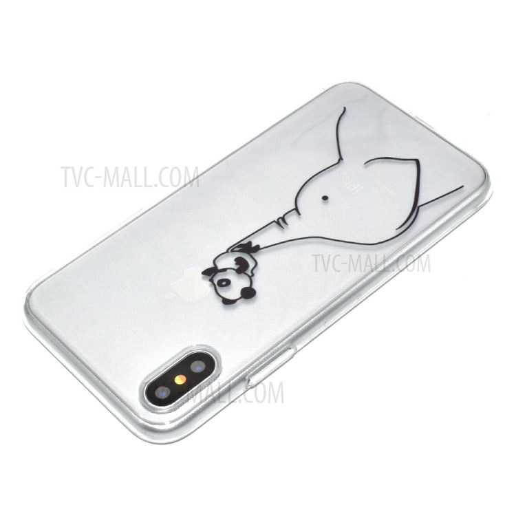 Creative Pattern Printing Clear TPU Phone Case for iPhone XS Max 6.5 inch - Elephant-4