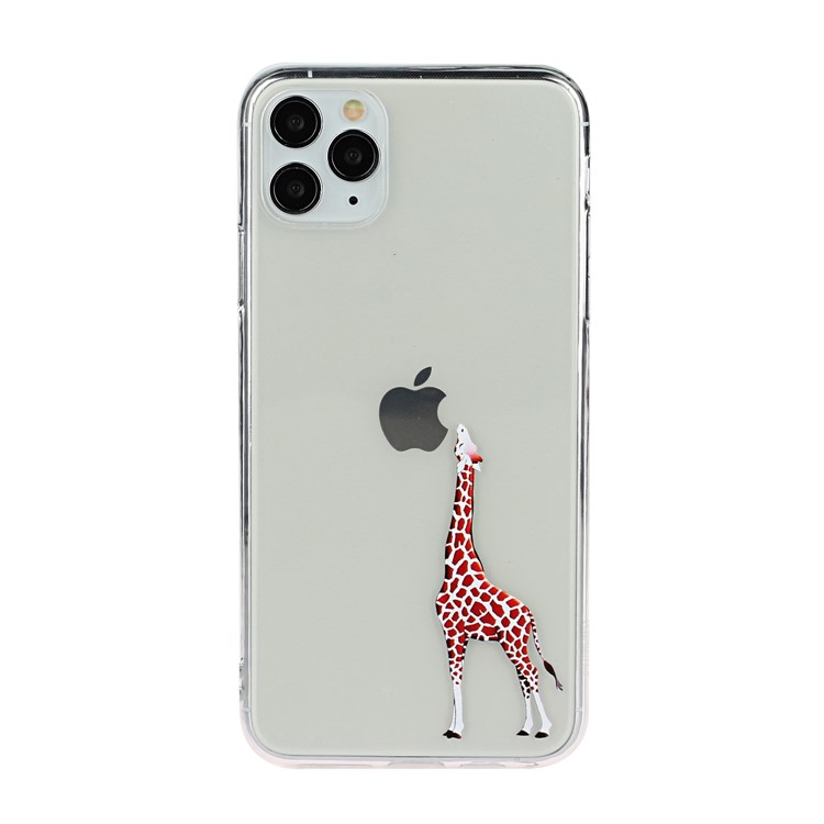 Шаблон Печати Мягкий TPU Крышка Телефона Для Apple Iphone 11 Pro 5,8 Дюйма - Жирафа-1