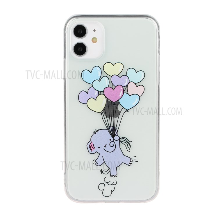 Cassa Del Telefono Mobile TPU Stampa Modello Per Apple IPhone 11 Da 6.1 Pollici - Palloncini A Forma Di Cuore-1