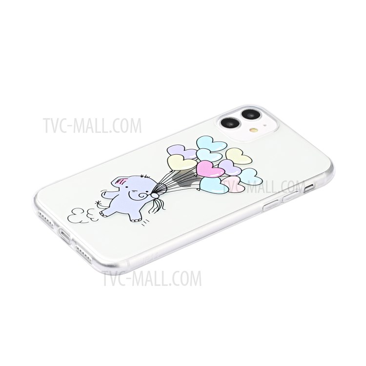 Impression de Modèle Soft TPU Mobile Telephone Pour Apple Iphone 11 6,1 Pouces - Ballons en Forme de Cœur-2