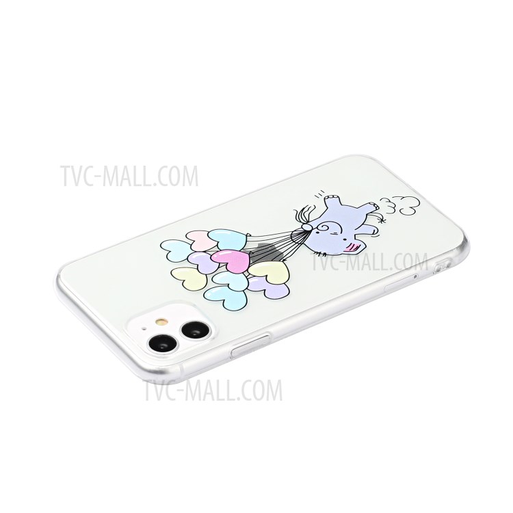 Impression de Modèle Soft TPU Mobile Telephone Pour Apple Iphone 11 6,1 Pouces - Ballons en Forme de Cœur-3