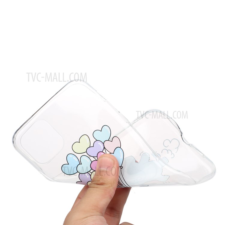 Impression de Modèle Soft TPU Mobile Telephone Pour Apple Iphone 11 6,1 Pouces - Ballons en Forme de Cœur-4