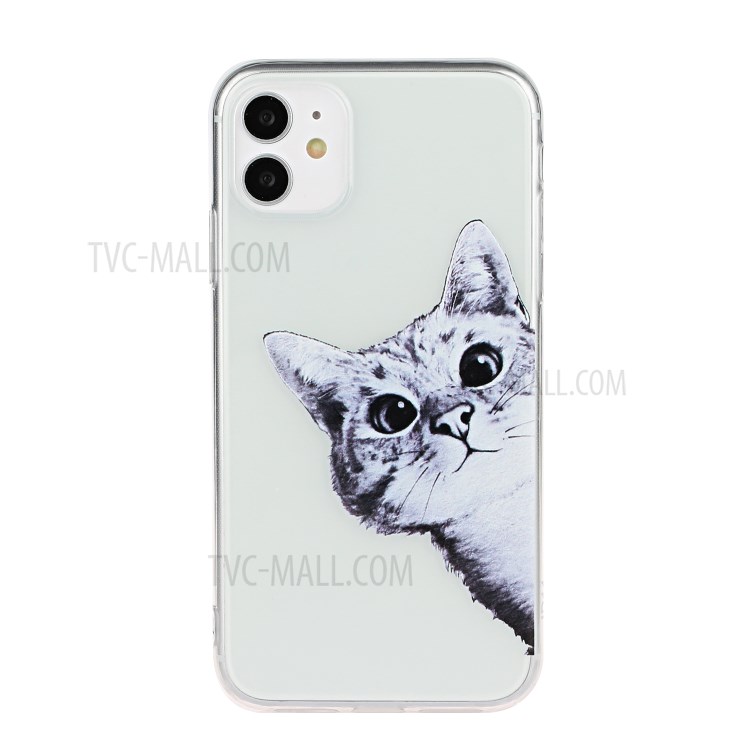 Impresión de Patrones Case de Teléfonos Móviles Soft TPU Para Apple Iphone 11 6.1 Pulgadas - Gato