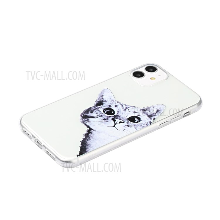 Impressão de Padrões TPU Soft TPU Case Celular Case Para Apple Iphone 11 6,1 Polegadas - Gato