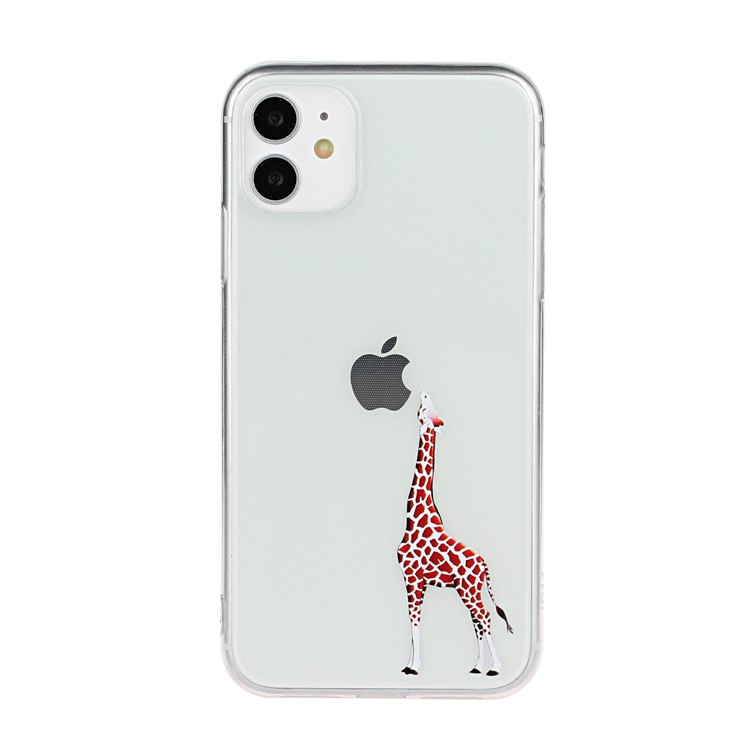 Pattern Printing Soft TPU Mobile Phone Case for Apple iPhone 11 6.1 inch - Giraffe-1