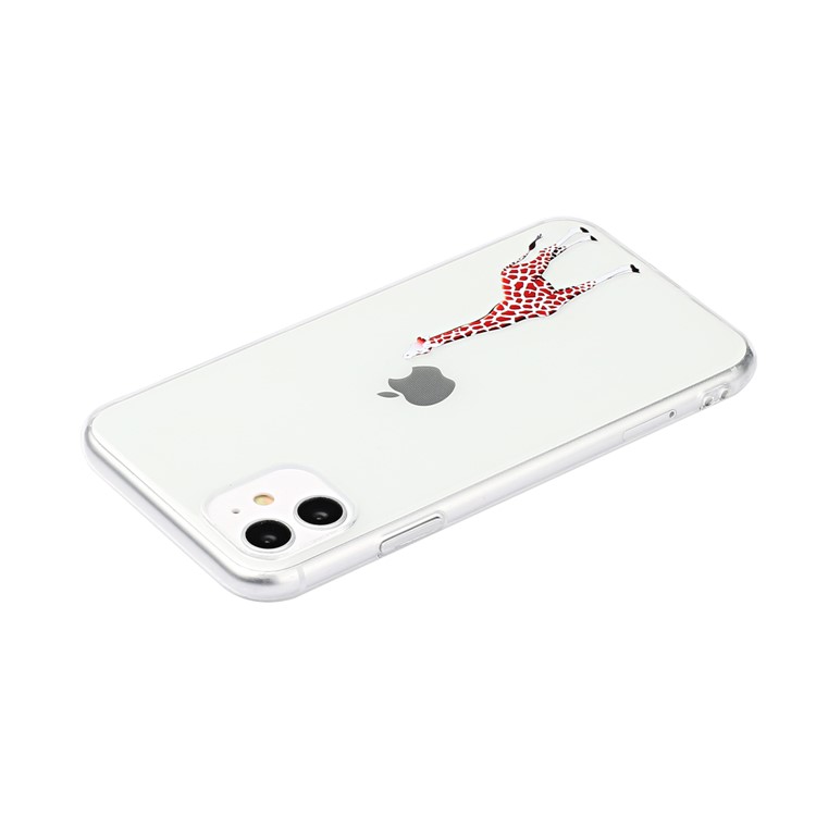 Pattern Printing Soft TPU Mobile Phone Case for Apple iPhone 11 6.1 inch - Giraffe-3