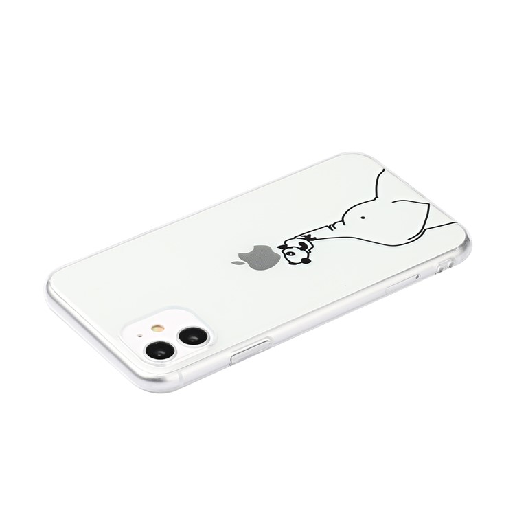 Musterdruck Soft TPU -mobilfunkkoffer Für Apple Iphone 11 6,1 Zoll - Elefant-3