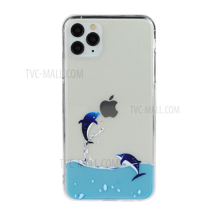 Impression Créative Modèle Clair Téléphone TPU Cas De Couverture Pour IPhone 11 Pro Max 6,5 Pouces - Dauphin-1