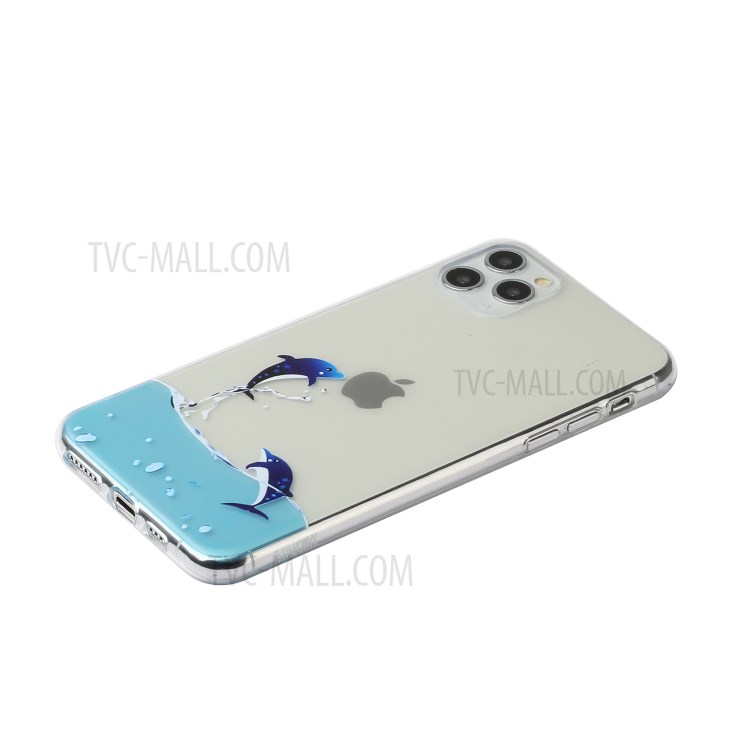 Impression Créative Modèle Clair Téléphone TPU Cas De Couverture Pour IPhone 11 Pro Max 6,5 Pouces - Dauphin-2
