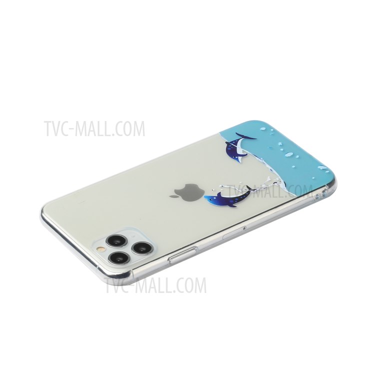 Impression Créative Modèle Clair Téléphone TPU Cas De Couverture Pour IPhone 11 Pro Max 6,5 Pouces - Dauphin-3