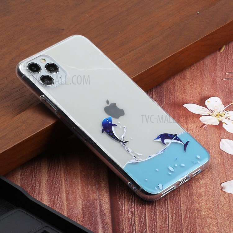 Impression Créative Modèle Clair Téléphone TPU Cas De Couverture Pour IPhone 11 Pro Max 6,5 Pouces - Dauphin-5