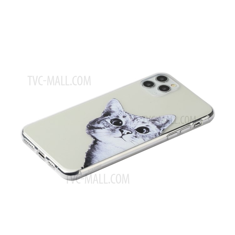 Creative Pattern Printing Clear TPU Phone Cover Case for iPhone 11 Pro Max 6.5 inch - Cat-2
