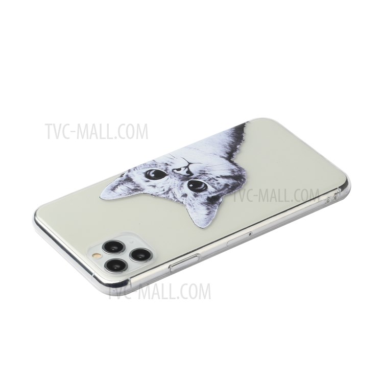Creative Pattern Printing Clear TPU Phone Cover Case for iPhone 11 Pro Max 6.5 inch - Cat-3