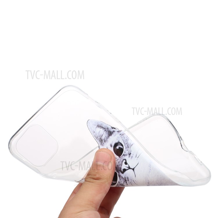Creative Pattern Printing Clear TPU Phone Cover Case for iPhone 11 Pro Max 6.5 inch - Cat-4