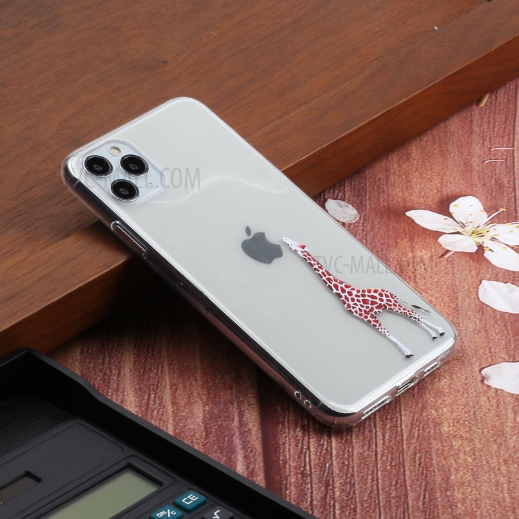 Creative Pattern Printing Clear TPU Phone Cover Case for iPhone 11 Pro Max 6.5 inch - Giraffe-5