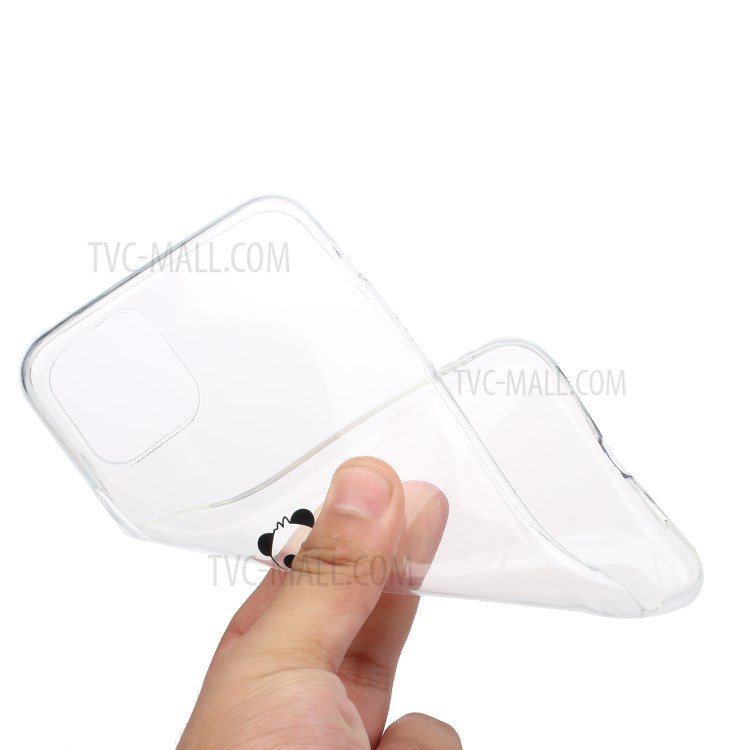 Творческая Печать Шаблона Ясно TPU Крышка Телефона Чехол Для Iphone 11 Про Макс 6,5 Дюйма - Панда-4