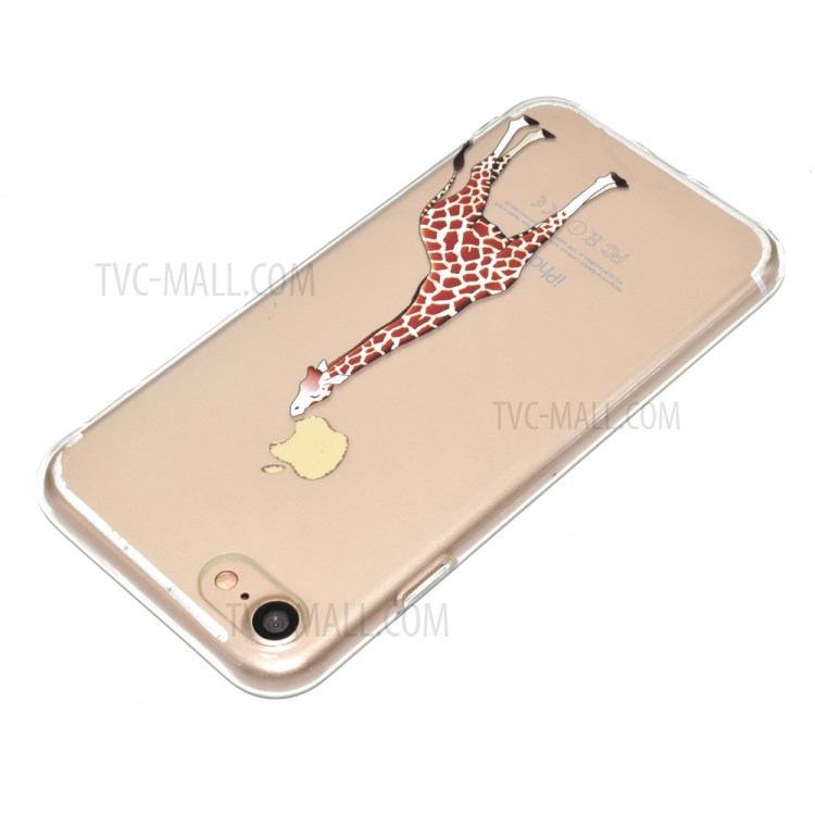Pattern Printing Soft TPU Cell Phone Cover for iPhone SE (2nd Generation)/8/7 - Giraffe-4