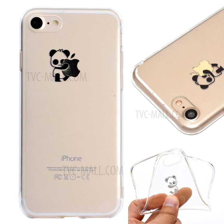 Pattern Printing Soft TPU Cell Phone Cover for iPhone SE (2nd Generation)/8/7 - Sitting Panda-1