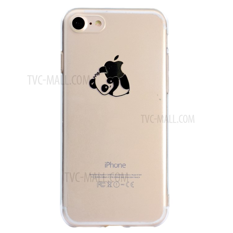 Pattern Printing Soft TPU Cell Phone Cover for iPhone SE (2nd Generation)/8/7 - Lying Panda-2
