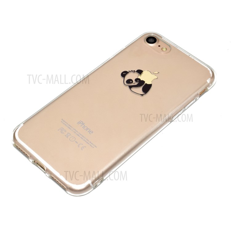 Pattern Printing Soft TPU Cell Phone Cover for iPhone SE (2nd Generation)/8/7 - Lying Panda-3