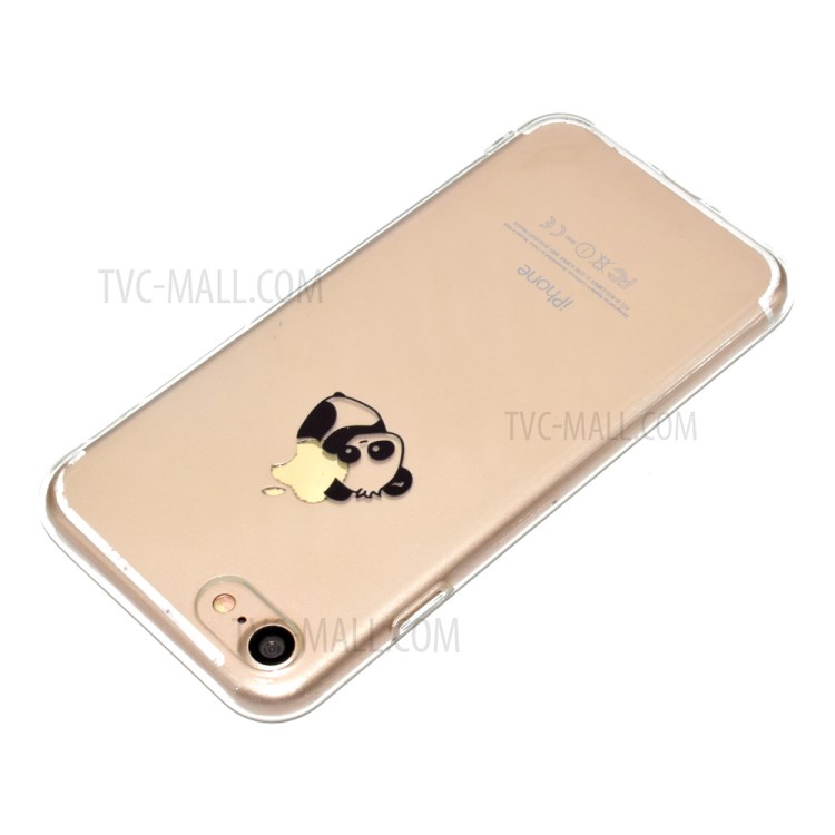 Pattern Printing Soft TPU Cell Phone Cover for iPhone SE (2nd Generation)/8/7 - Lying Panda-4