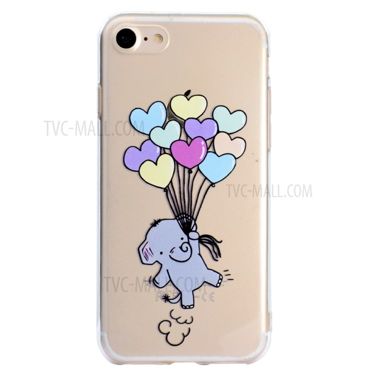 Pattern Printing Clear TPU Phone Case for iPhone 8 Plus/7 Plus 5.5 inch - Balloon-2